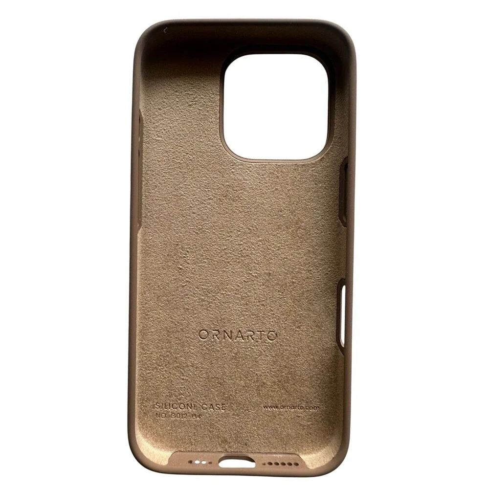 Ornarto Phone Case iPhone 16 Pro Slim Liquid Silicone Rubber Case Light Brown